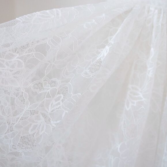 NEW Sau Lee Selena White Lace Midi Bridal Wedding Rehearsal Dress Size 12 - Picture 8 of 13